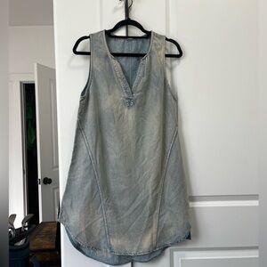 Cupshe Light Blue Sleeveless Denim V-Neck Cover-up dress